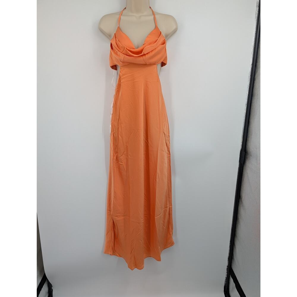 NWT Princess Polly Giselle Satin Cowl Neck Cutout Midi Dress Event Guest Glam 6